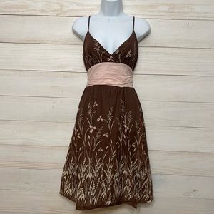 MAX studio size M Brown floral spaghetti strap dress